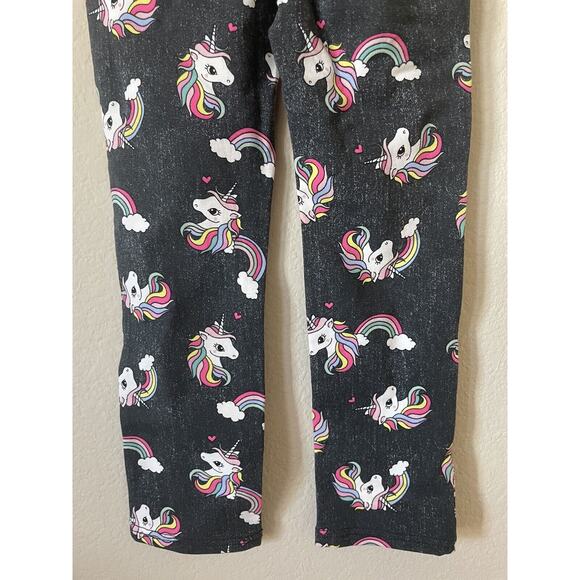 H&M Gray Unicorn Rainbow Hearts Elasticized Waist Treggings Jeggings Size 6 - Picture 9 of 9